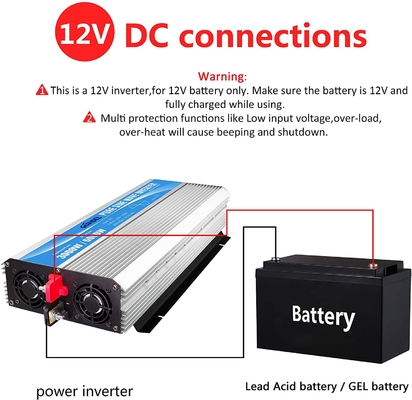 invertitore puro DC12V di potere di sinusoide 3000W a AC120V con telecomando