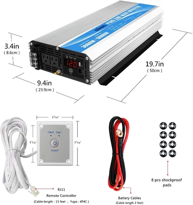 invertitore puro DC12V di potere di sinusoide 3000W a AC120V con telecomando