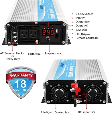 Invertitore solare ibrido 3000W MSDS UN38.3 della sinusoide pura di DC24V