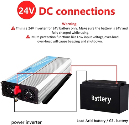 Invertitore solare ibrido 3000W MSDS UN38.3 della sinusoide pura di DC24V