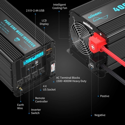 Invertitore puro resistente solare ibrido di potere di sinusoide di Giandel 4000W dell'invertitore di DC24V
