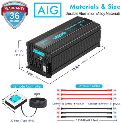 Invertitore puro resistente solare ibrido di potere di sinusoide di Giandel 4000W dell'invertitore di DC24V