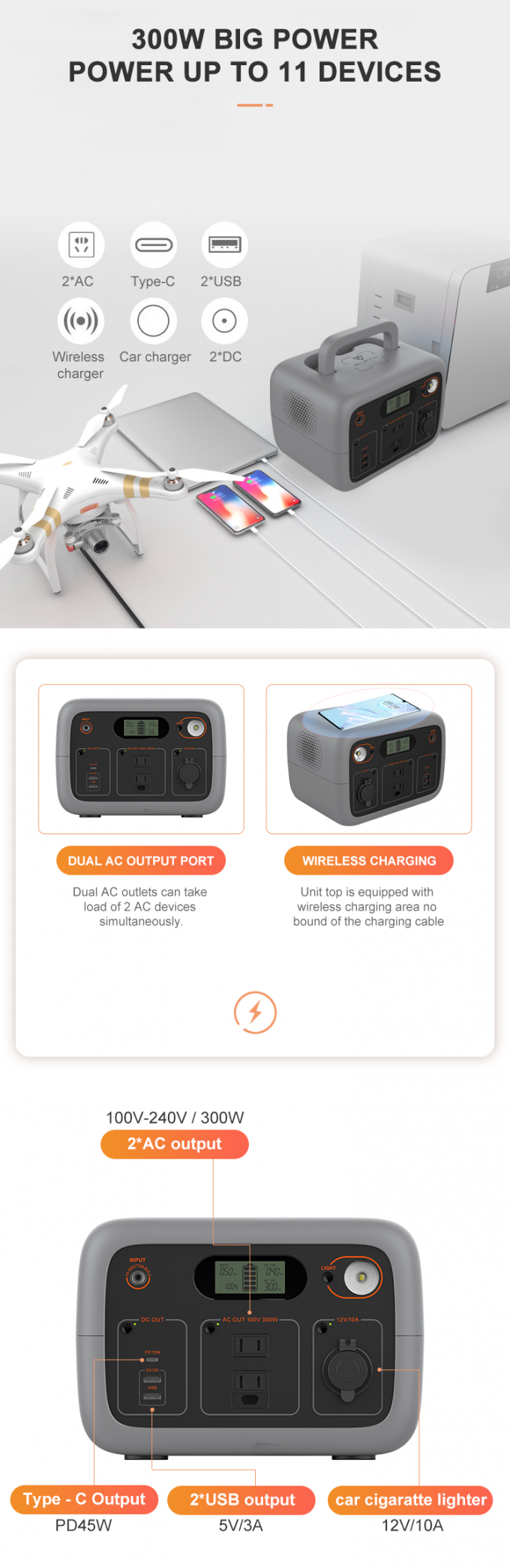 La Banca portatile 300w della batteria solare di Mini Camping 220V fuori dal sistema solare di griglia 1